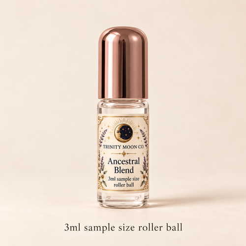 Ancestral Blend — 3ml sample size roller ball, clear glass with rose gold cap