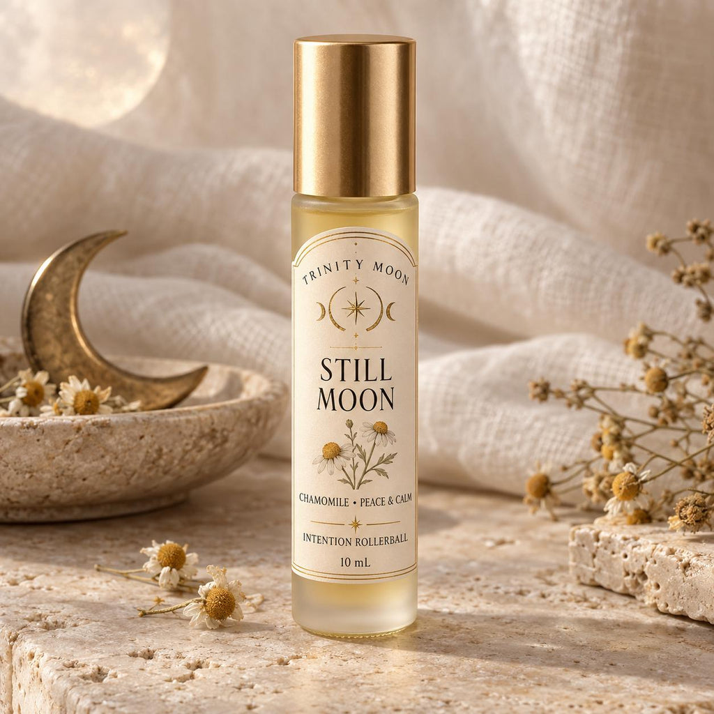 Still Moon Chamomile Rollerball | Peace and Calm Intention Oil | Lavender Sandalwood | 10 mL
