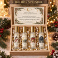 Holiday Splendor Perfume Oil Gift Set | Choose Four Holiday Scents | 10ml Rollers in Natural Wood Box