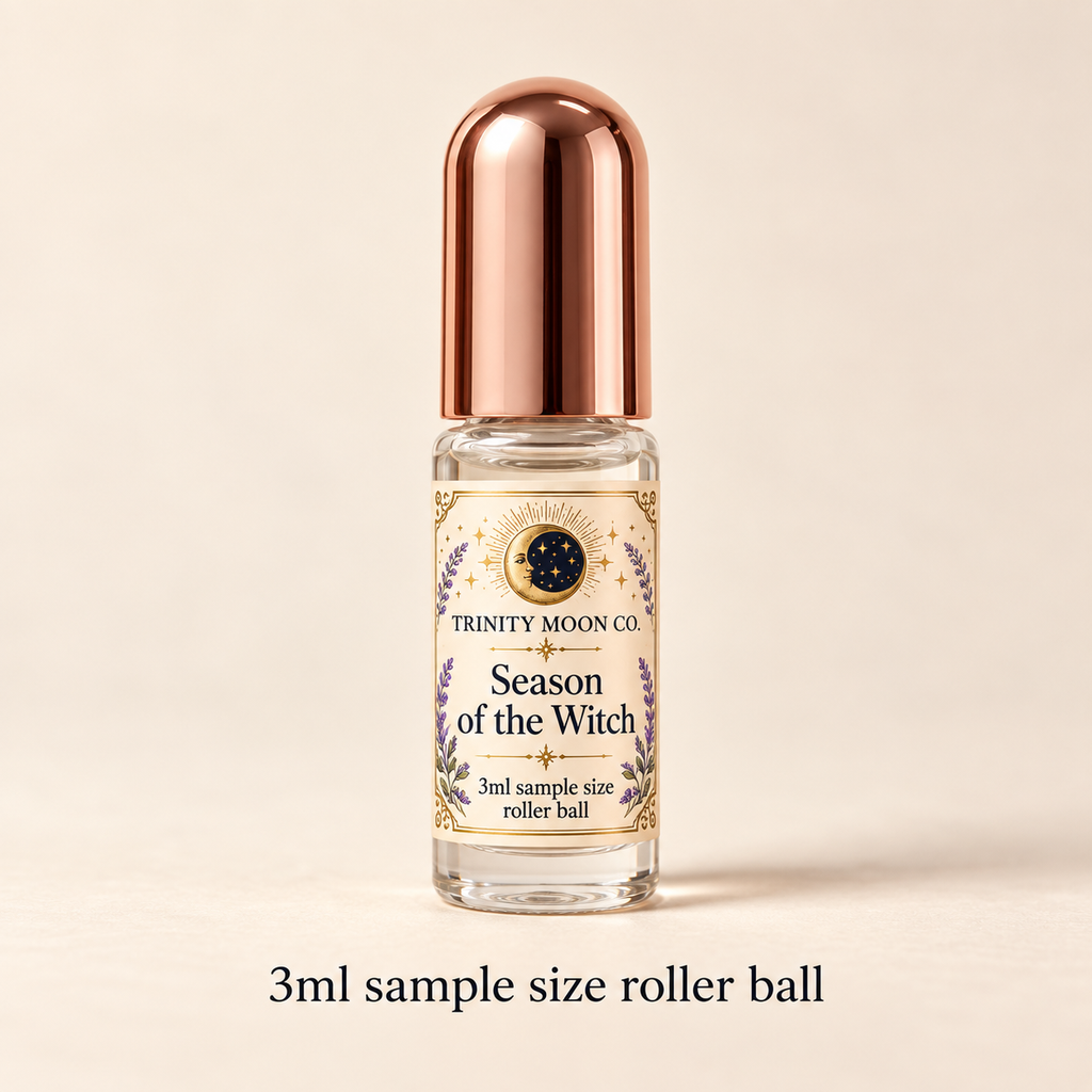 Season of the Witch — 3ml sample size roller ball, clear glass with rose gold cap