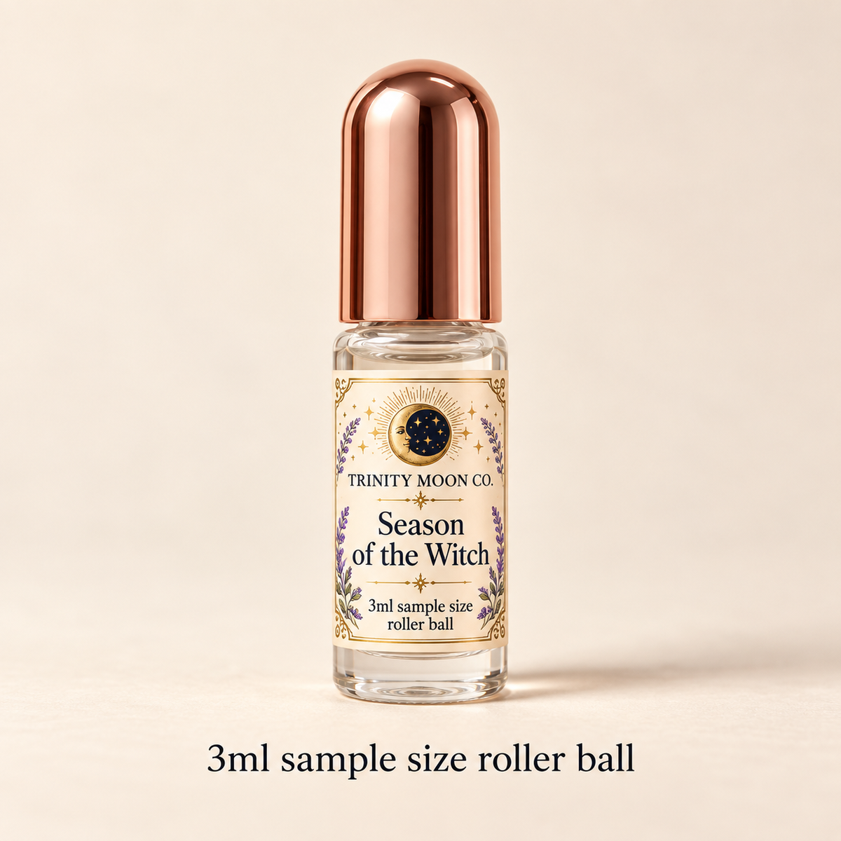Season of the Witch — 3ml sample size roller ball, clear glass with rose gold cap