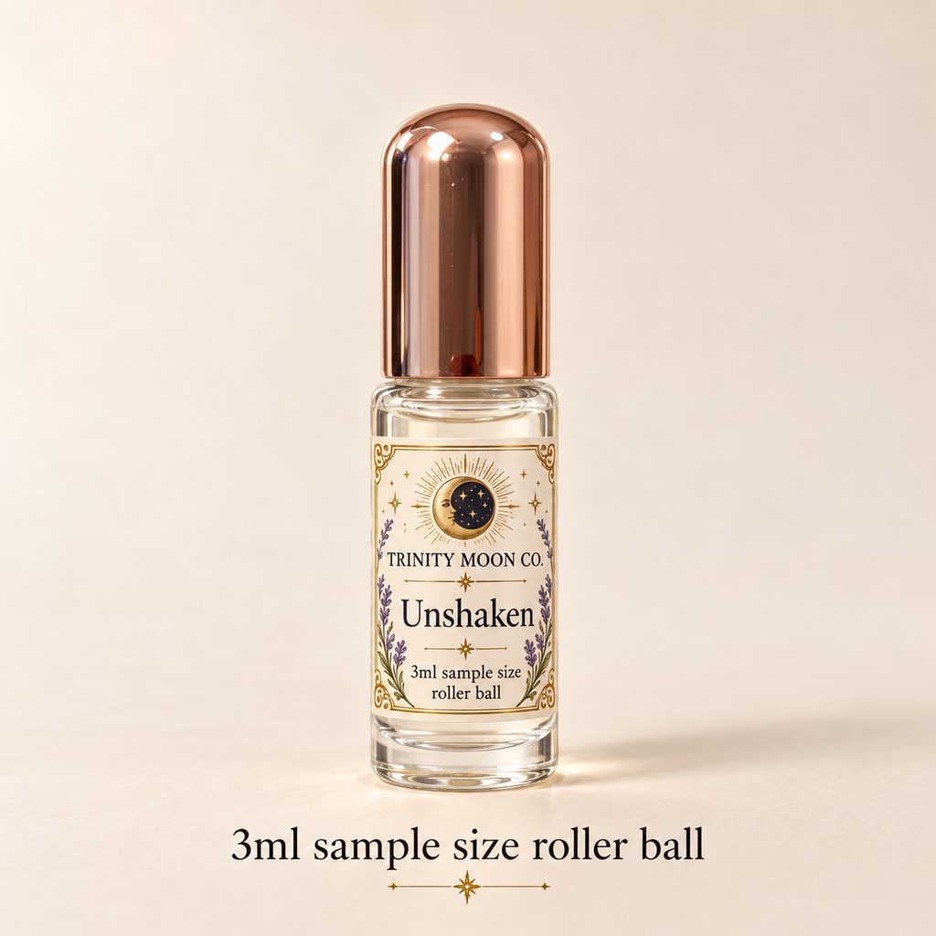 Unshaken — 3ml sample size roller ball, clear glass with rose gold cap