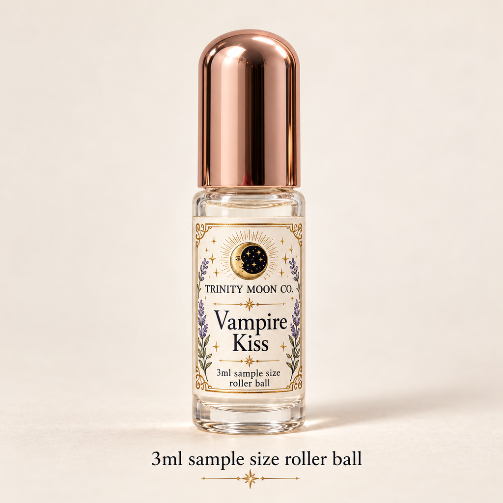 Vampire Kiss — 3ml sample size roller ball, clear glass with rose gold cap