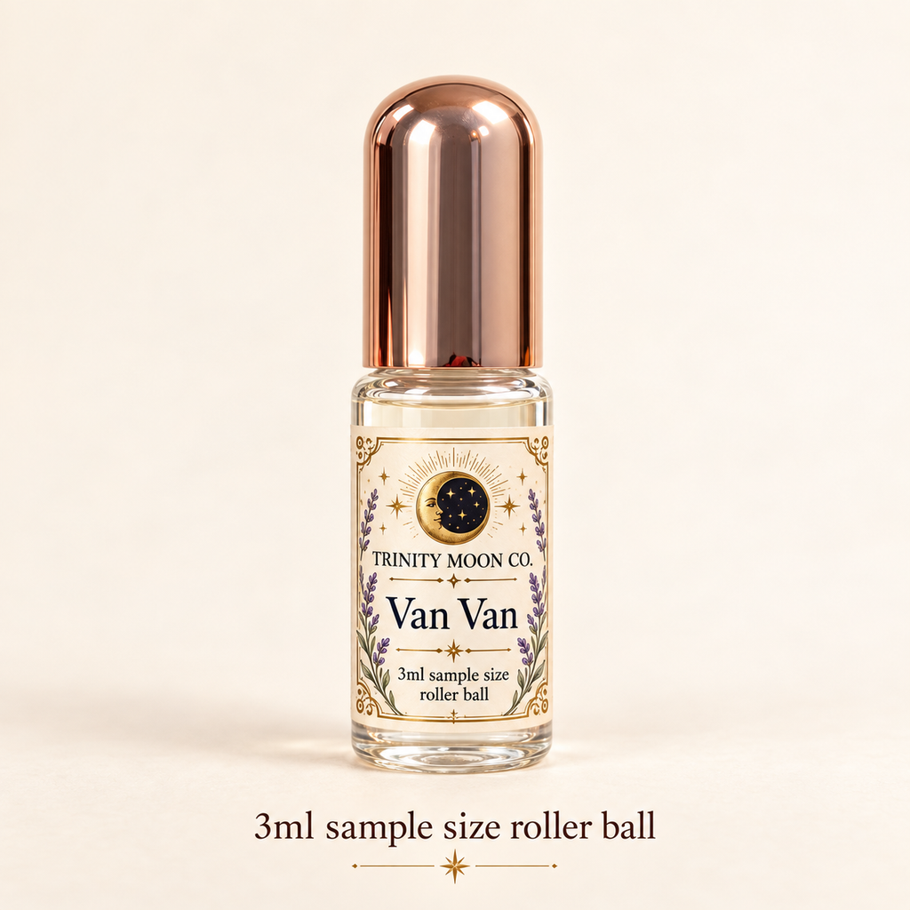 Van Van — 3ml sample size roller ball, clear glass with rose gold cap