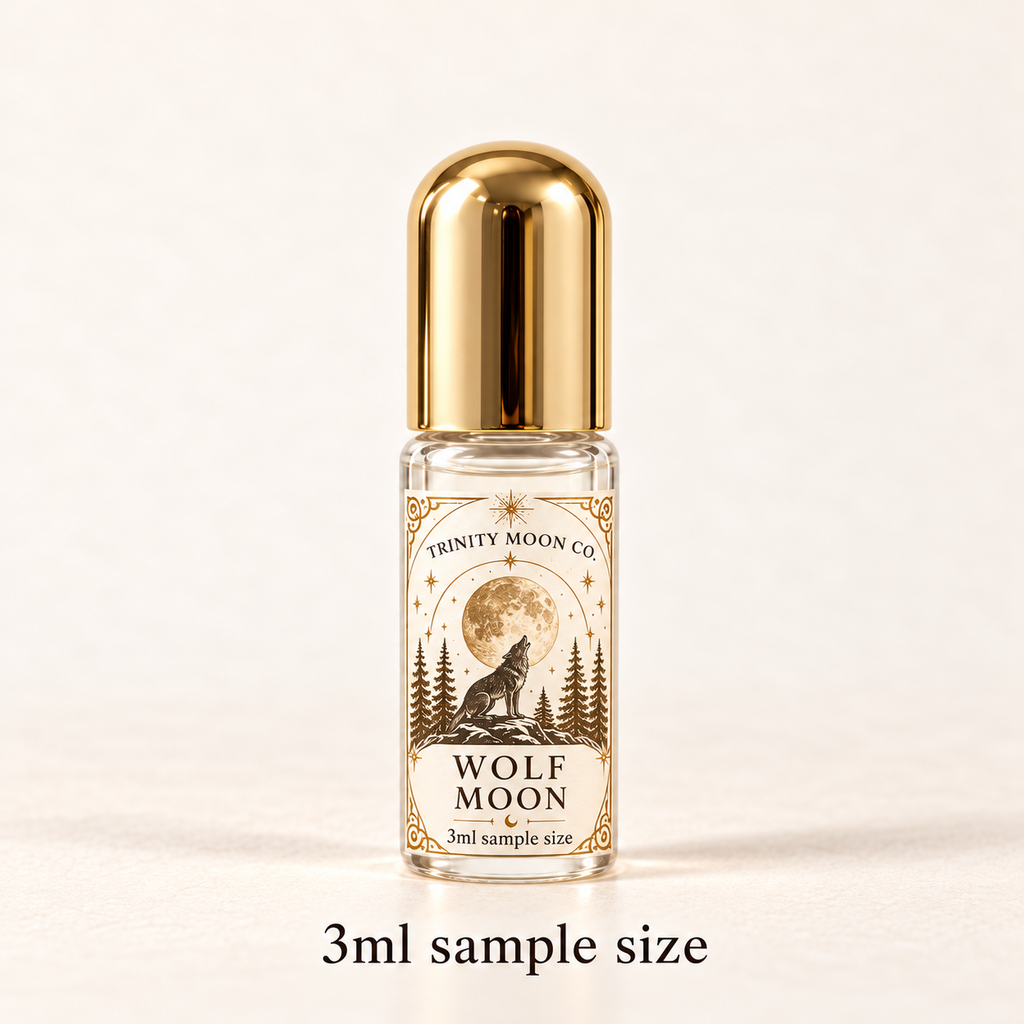wolf moon gold 3ml sample packaging mockup